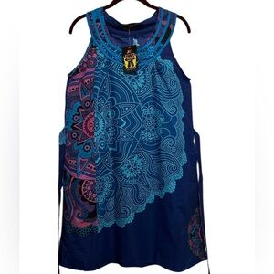 NWT Medium Junglee Billeee Sleeveless Boho Dress With Tie Back & Pockets